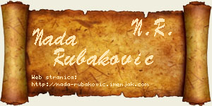 Nada Rubaković vizit kartica